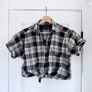 Vintage Black Plaid Shirt